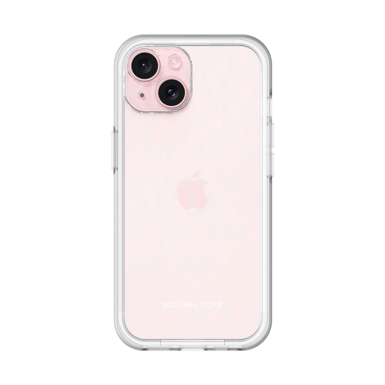 スリムプロテクションプレミアムケース［ MICHAEL KORS - Signiture - Clear White ］