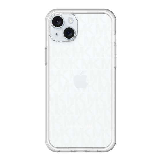 スリムプロテクションプレミアムケース［ MICHAEL KORS - Signiture - Clear White ］