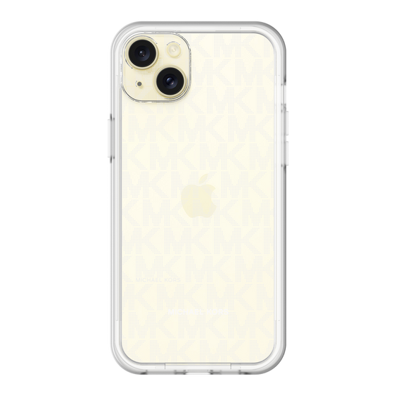 スリムプロテクションプレミアムケース［ MICHAEL KORS - Signiture - Clear White ］