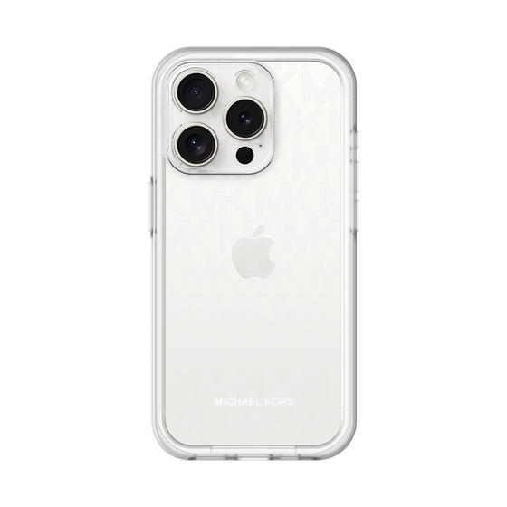 スリムプロテクションプレミアムケース［ MICHAEL KORS - Signiture - Clear White ］