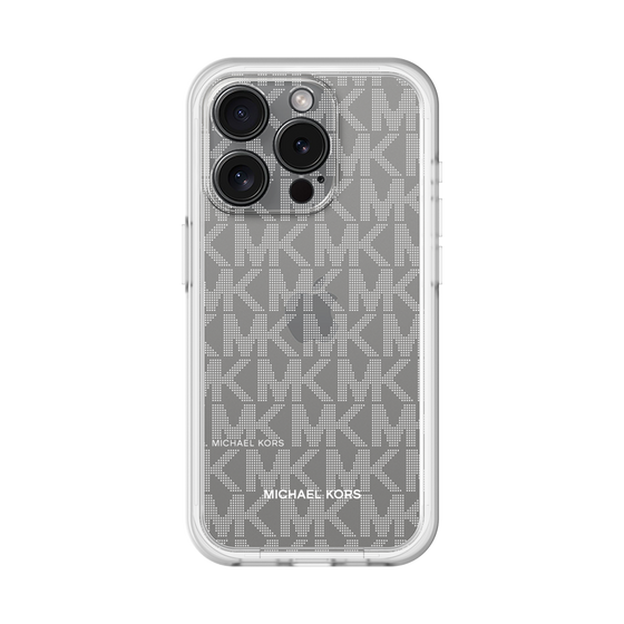スリムプロテクションプレミアムケース［ MICHAEL KORS - Signiture - Clear White ］