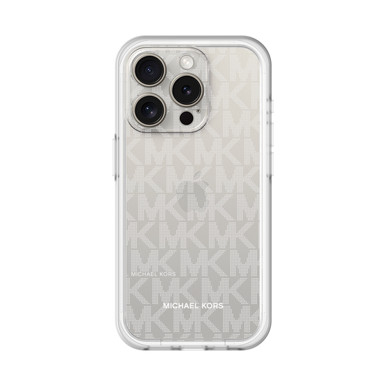 スリムプロテクションプレミアムケース［ MICHAEL KORS - Signiture - Clear White ］