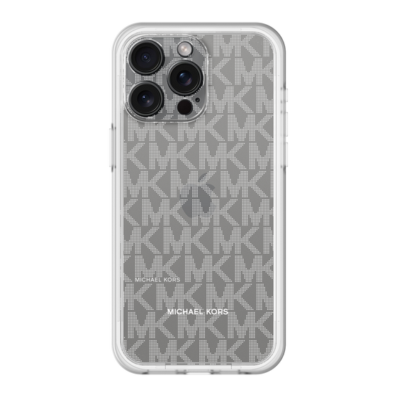 スリムプロテクションプレミアムケース［ MICHAEL KORS - Signiture - Clear White ］