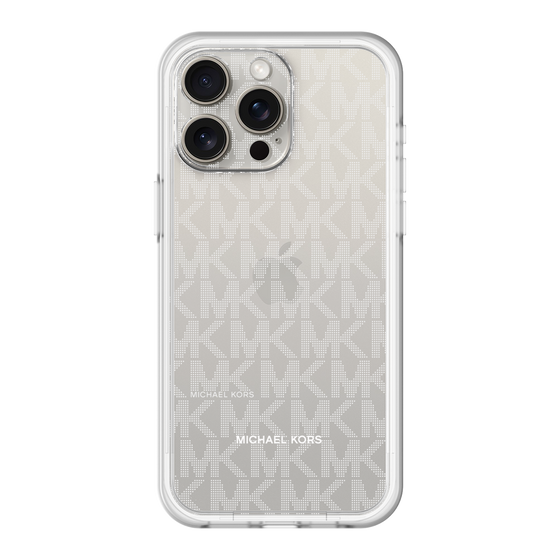 スリムプロテクションプレミアムケース［ MICHAEL KORS - Signiture - Clear White ］