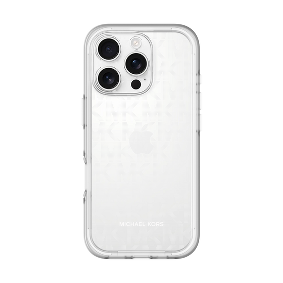 スリムプロテクションプレミアムケース［ MICHAEL KORS - Signiture - Clear White ］