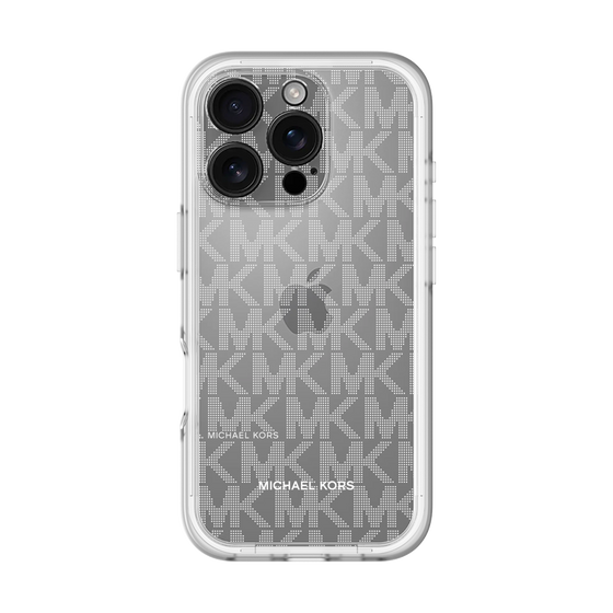 スリムプロテクションプレミアムケース［ MICHAEL KORS - Signiture - Clear White ］