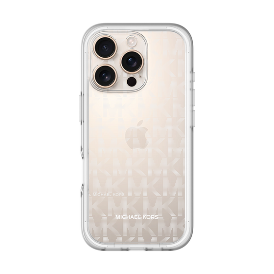 スリムプロテクションプレミアムケース［ MICHAEL KORS - Signiture - Clear White ］