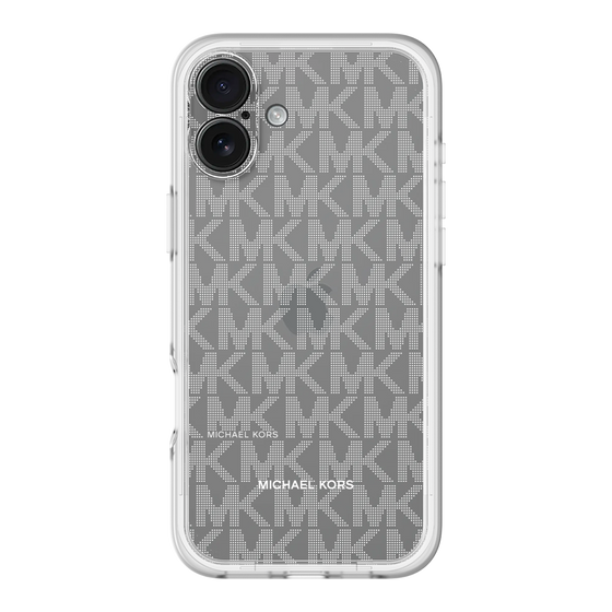 スリムプロテクションプレミアムケース［ MICHAEL KORS - Signiture - Clear White ］