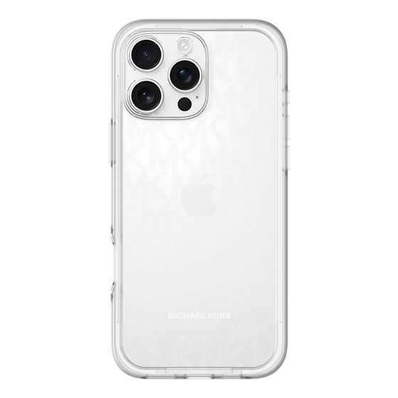 スリムプロテクションプレミアムケース［ MICHAEL KORS - Signiture - Clear White ］