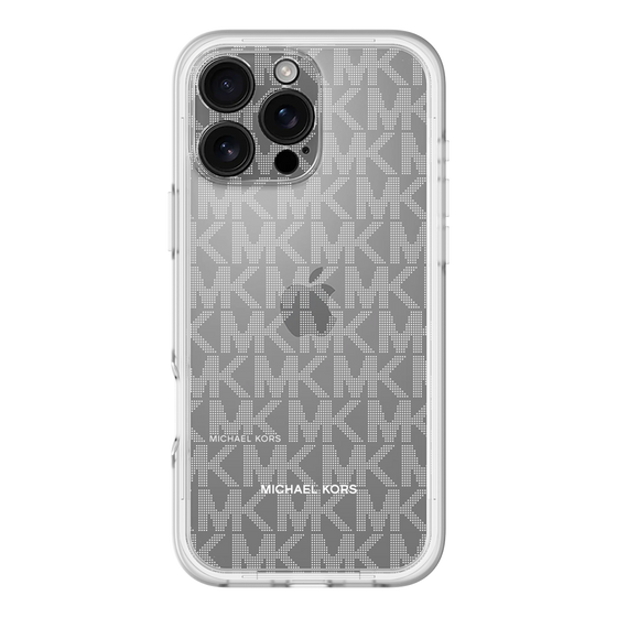スリムプロテクションプレミアムケース［ MICHAEL KORS - Signiture - Clear White ］