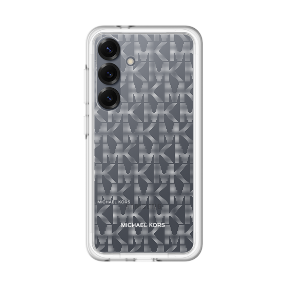 スリムプロテクションプレミアムケース［ MICHAEL KORS - Signiture - Clear White ］