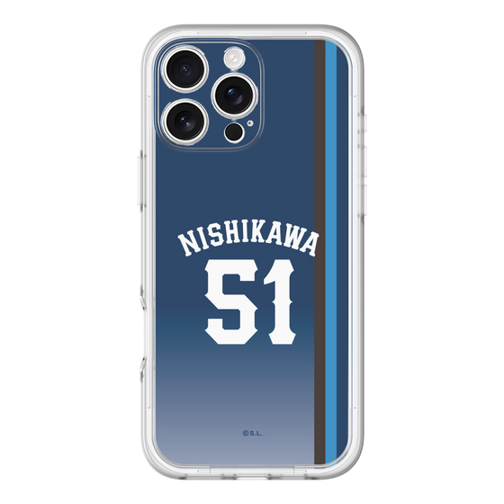 スリムプロテクションプレミアムケース［ 埼玉西武ライオンズ- #51 NISHIKAWA - ビジター ］