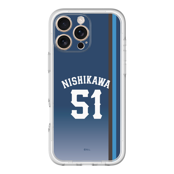スリムプロテクションプレミアムケース［ 埼玉西武ライオンズ- #51 NISHIKAWA - ビジター ］