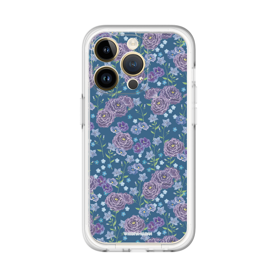 スリムプロテクションプレミアムケース［ 日比谷花壇 - FloralSymphony - ネイビー ］