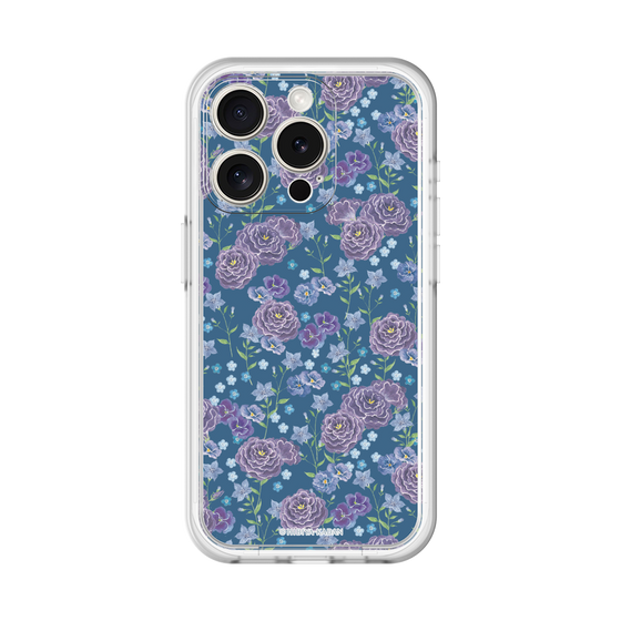 スリムプロテクションプレミアムケース［ 日比谷花壇 - FloralSymphony - ネイビー ］