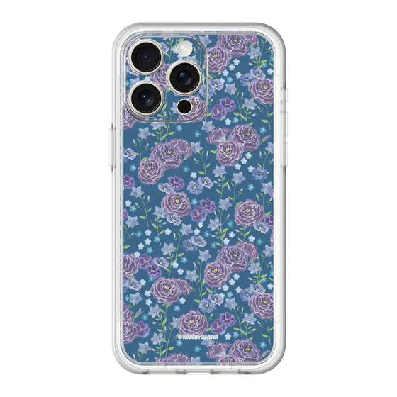 スリムプロテクションプレミアムケース［ 日比谷花壇 - FloralSymphony - ネイビー ］