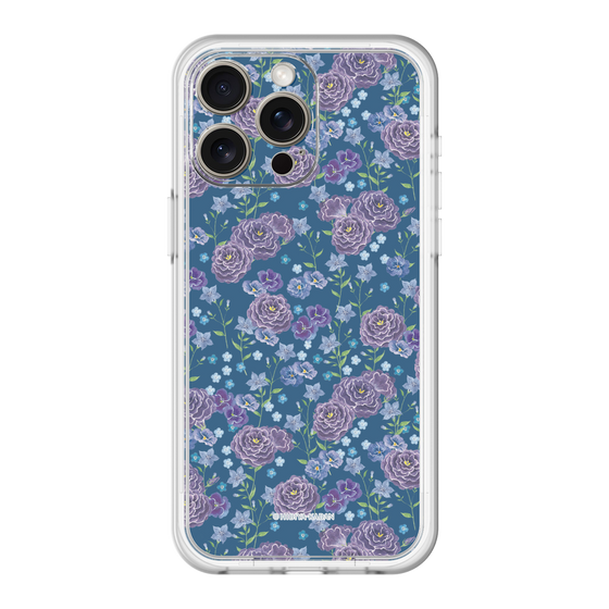 スリムプロテクションプレミアムケース［ 日比谷花壇 - FloralSymphony - ネイビー ］