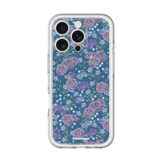 スリムプロテクションプレミアムケース［ 日比谷花壇 - FloralSymphony - ネイビー ］