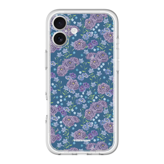 スリムプロテクションプレミアムケース［ 日比谷花壇 - FloralSymphony - ネイビー ］