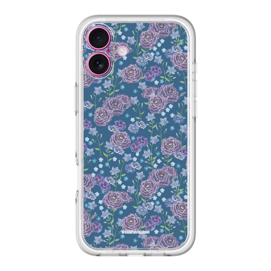 スリムプロテクションプレミアムケース［ 日比谷花壇 - FloralSymphony - ネイビー ］