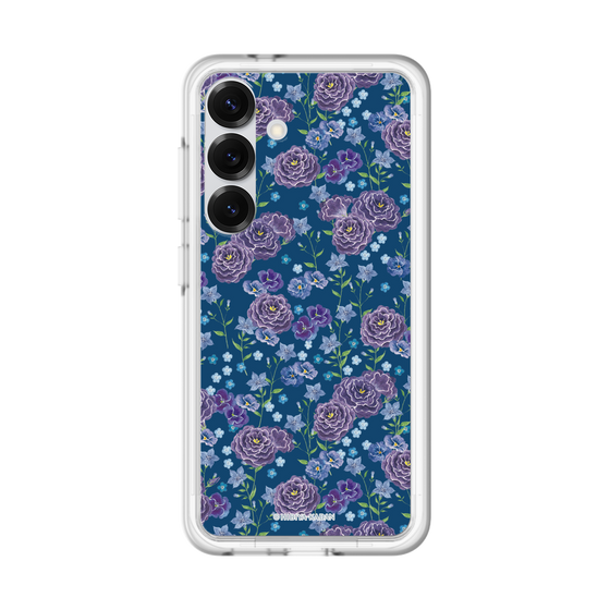 スリムプロテクションプレミアムケース［ 日比谷花壇 - FloralSymphony - ネイビー ］