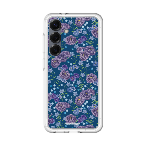 スリムプロテクションプレミアムケース［ 日比谷花壇 - FloralSymphony - ネイビー ］