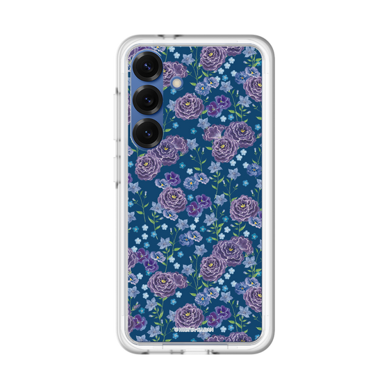 スリムプロテクションプレミアムケース［ 日比谷花壇 - FloralSymphony - ネイビー ］