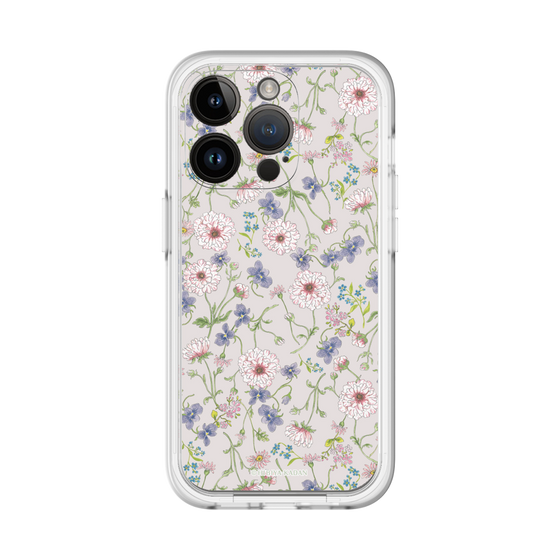 スリムプロテクションプレミアムケース［ 日比谷花壇 - FloralSymphony - ベージュ ］