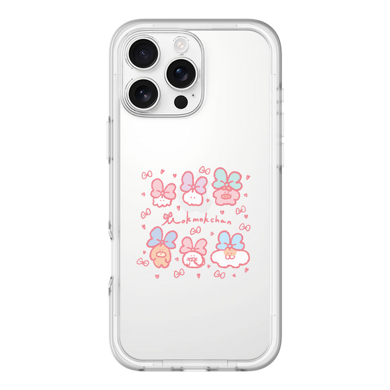 スリムプロテクションプレミアムケース［ もくもくちゃん - リボン ］