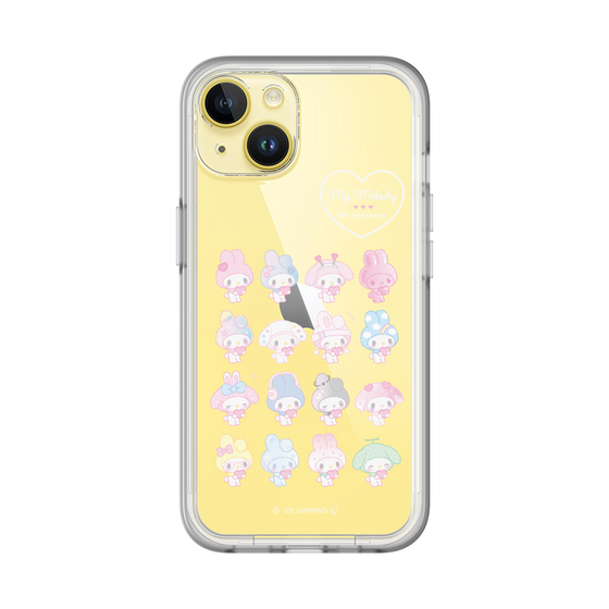 スリムプロテクションプレミアムケース［ マイメロディ50周年・クロミ20周年 - マイメロディ - ガーリーポップハート ］