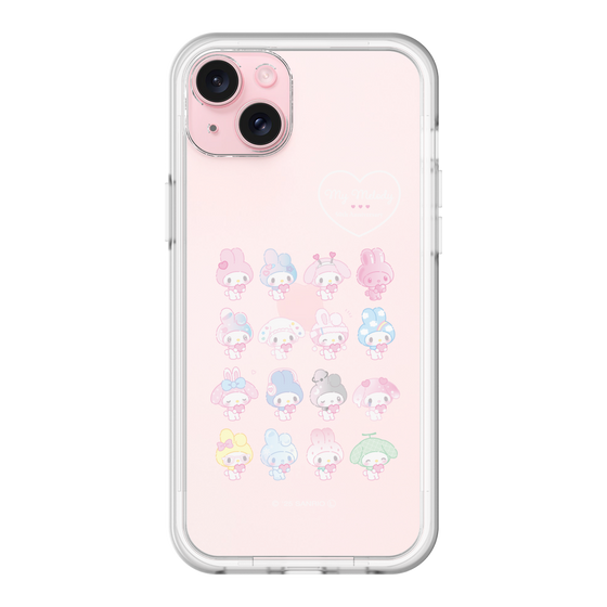 スリムプロテクションプレミアムケース［ マイメロディ50周年・クロミ20周年 - マイメロディ - ガーリーポップハート ］