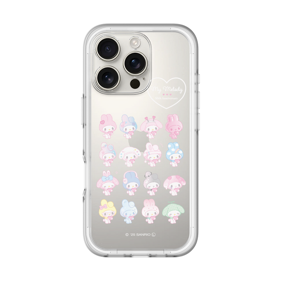 スリムプロテクションプレミアムケース［ マイメロディ50周年・クロミ20周年 - マイメロディ - ガーリーポップハート ］