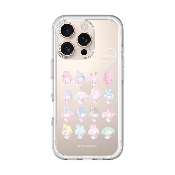 スリムプロテクションプレミアムケース［ マイメロディ50周年・クロミ20周年 - マイメロディ - ガーリーポップハート ］