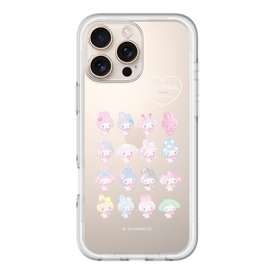 スリムプロテクションプレミアムケース［ マイメロディ50周年・クロミ20周年 - マイメロディ - ガーリーポップハート ］