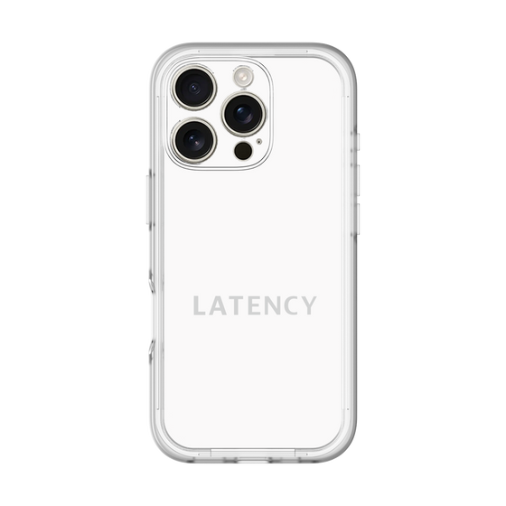 スリムプロテクションプレミアムケース［ LATENCY - Logotype - White ］