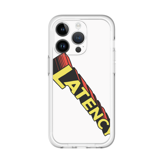 スリムプロテクションプレミアムケース［ LATENCY - Rock logo - White ］