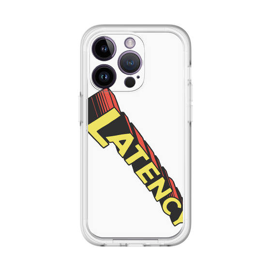 スリムプロテクションプレミアムケース［ LATENCY - Rock logo - White ］