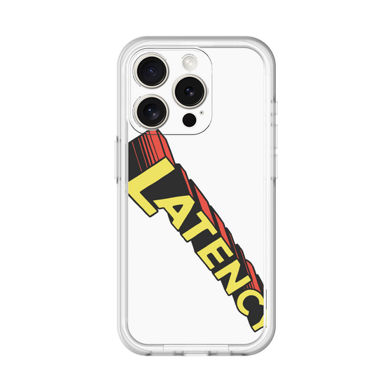 スリムプロテクションプレミアムケース［ LATENCY - Rock logo - White ］