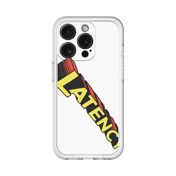 スリムプロテクションプレミアムケース［ LATENCY - Rock logo - White ］