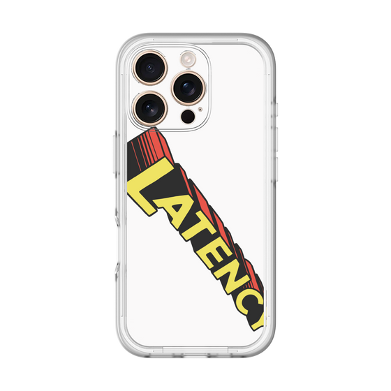 スリムプロテクションプレミアムケース［ LATENCY - Rock logo - White ］