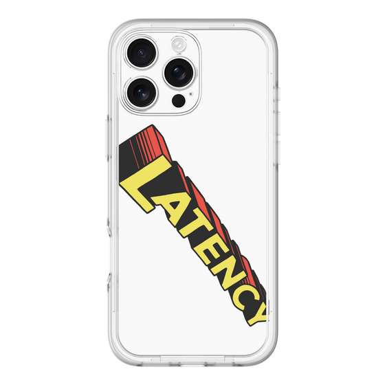 スリムプロテクションプレミアムケース［ LATENCY - Rock logo - White ］