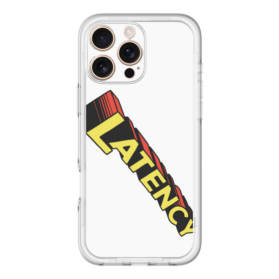 スリムプロテクションプレミアムケース［ LATENCY - Rock logo - White ］