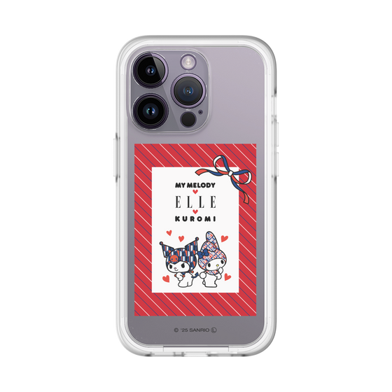 スリムプロテクションプレミアムケース［ ELLE×マイメロディ＆クロミ - トリコロールカラーグラフィック1 ］