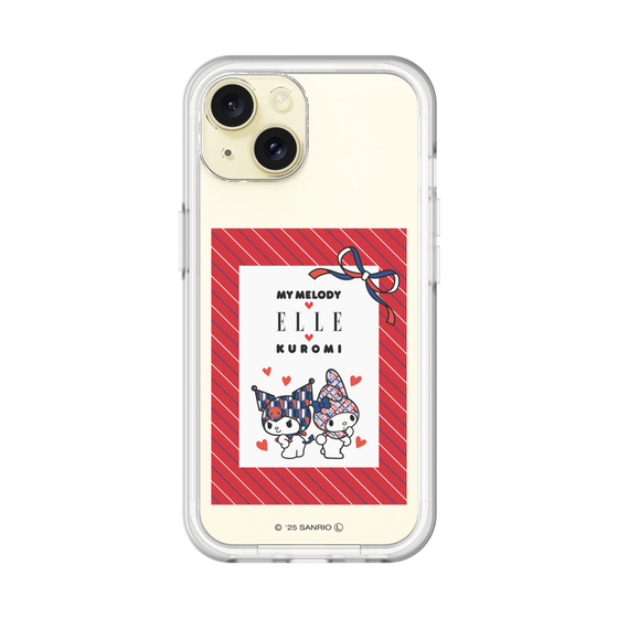スリムプロテクションプレミアムケース［ ELLE×マイメロディ＆クロミ - トリコロールカラーグラフィック1 ］
