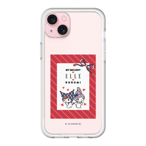 スリムプロテクションプレミアムケース［ ELLE×マイメロディ＆クロミ - トリコロールカラーグラフィック1 ］