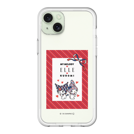 スリムプロテクションプレミアムケース［ ELLE×マイメロディ＆クロミ - トリコロールカラーグラフィック1 ］