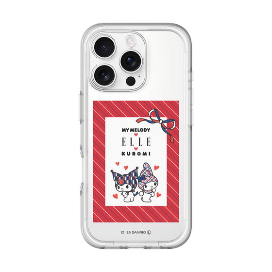 スリムプロテクションプレミアムケース［ ELLE×マイメロディ＆クロミ - トリコロールカラーグラフィック1 ］