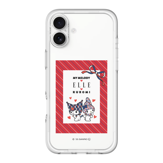 スリムプロテクションプレミアムケース［ ELLE×マイメロディ＆クロミ - トリコロールカラーグラフィック1 ］