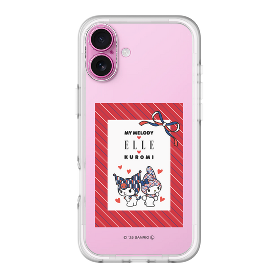 スリムプロテクションプレミアムケース［ ELLE×マイメロディ＆クロミ - トリコロールカラーグラフィック1 ］