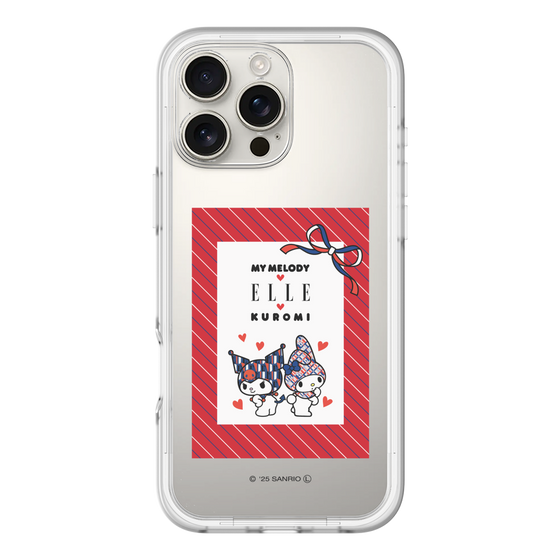 スリムプロテクションプレミアムケース［ ELLE×マイメロディ＆クロミ - トリコロールカラーグラフィック1 ］